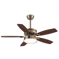Ventilador de techo led 30w Dc Braw Cuero con 5 Aspas reversibles Nogal/roble