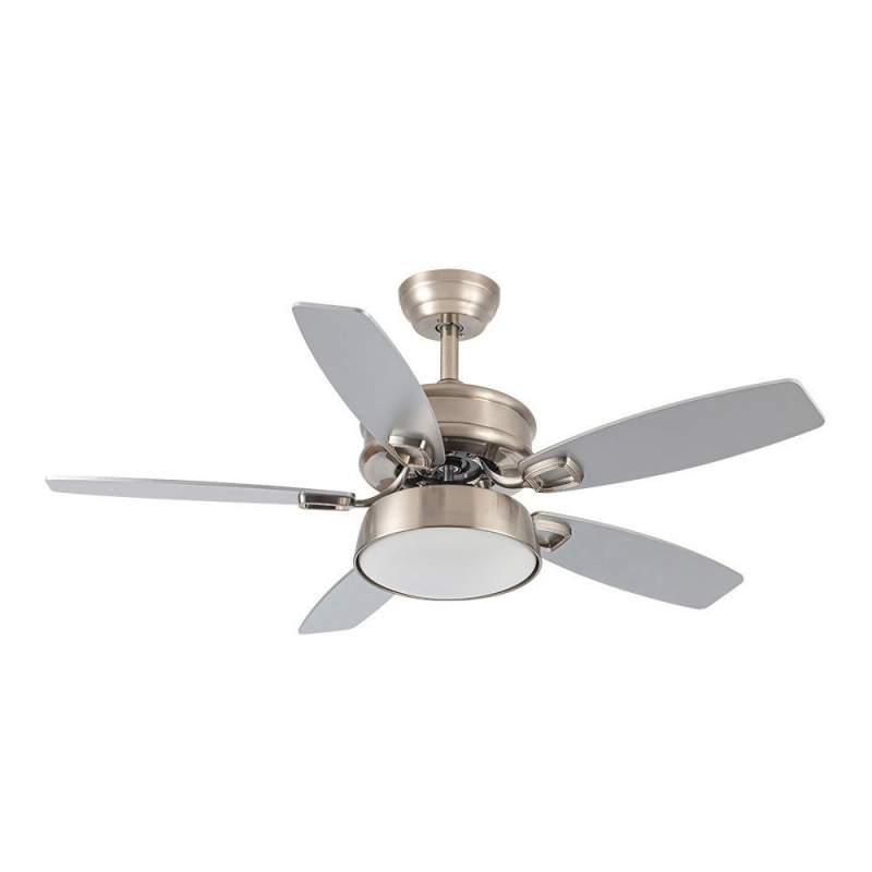 Ventilador de techo led 30w Dc Braw Niquel con 5 Aspas reversibles Plata/haya