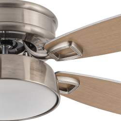 Ventilador de techo led 30w Dc Braw Niquel con 5 Aspas reversibles Plata/haya