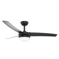 Ventilador de techo Dc Kusi Negro con 2 casquillos E27 y con 3 Aspas - 1