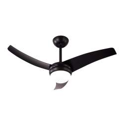 Ventilador de techo Dc Kusi Negro con 2 casquillos E27 y con 3 Aspas - 2