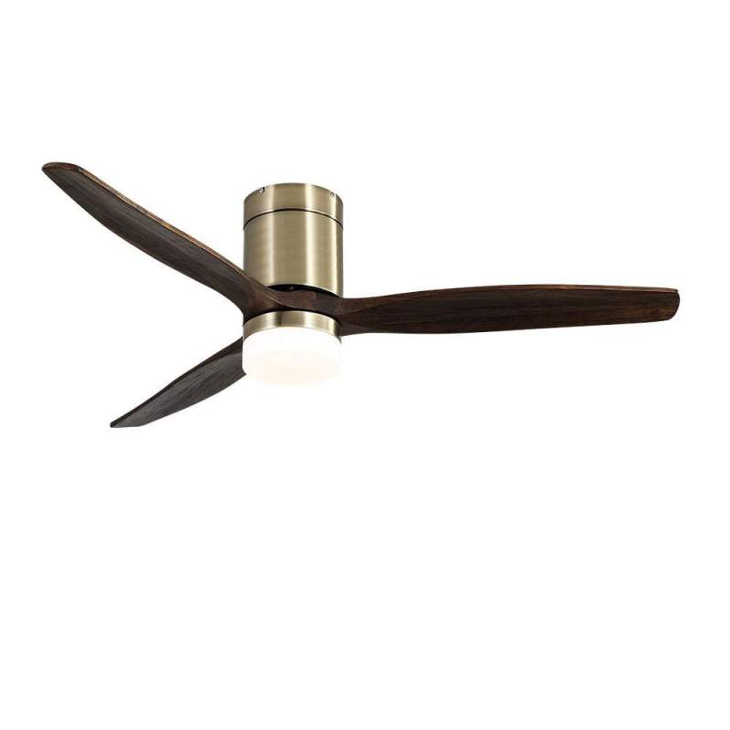 Ventilador de techo led 18w Dc Aguilon Cuero con 3 Aspas Roble
