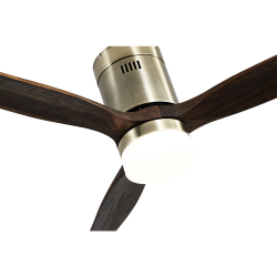 Ventilador de techo led 18w Dc Aguilon Cuero con 3 Aspas Roble