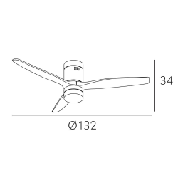 Ventilador de techo led 18w Dc Aguilon Marrón con 3 Aspas Roble