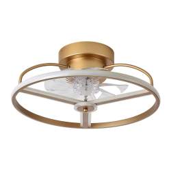 Ventilador de techo led 60w Dc Bora Dorado 8 Aspas Transparentes