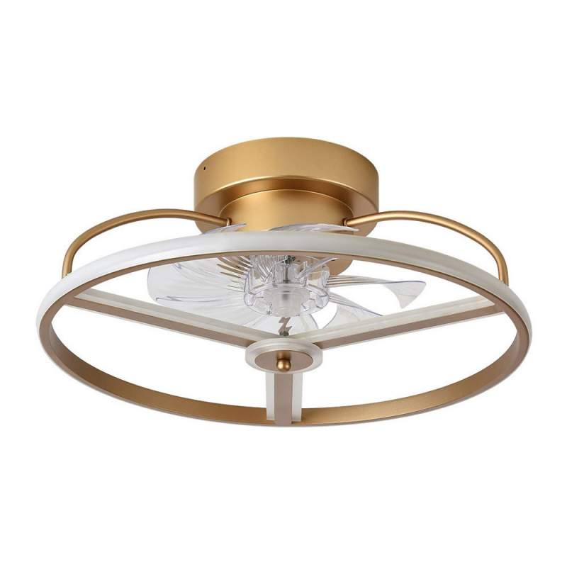 Ventilador de techo led 60w Dc Bora Dorado 8 Aspas Transparentes