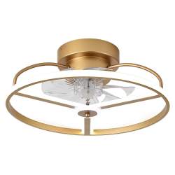 Ventilador de techo led 60w Dc Bora Dorado 8 Aspas Transparentes