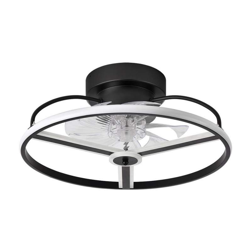 Ventilador de techo led 60w Dc Bora Negro 8 Aspas Transparentes