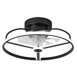 Ventilador de techo led 60w Dc Bora Negro 8 Aspas Transparentes