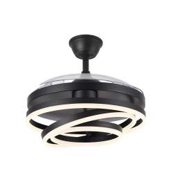 Ventilador de techo led 72w Dc Kai Negro con 3 Aspas Transparentes