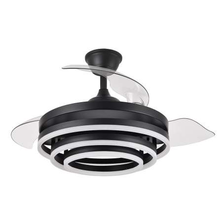 Ventilador de techo led 72w Dc Kai Negro con 3 Aspas Transparentes
