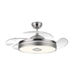 Ventilador 72W Dc Matanuska Niquel con 4 Aspas desplegables transparentes