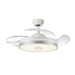 Ventilador 72W Dc Matanuska Blanco con 4 Aspas desplegables transparentes