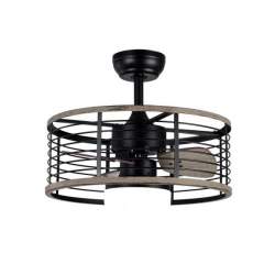 Ventilador de techo led Dc 24w Pella Negro/Madera con 3 Aspas - 3