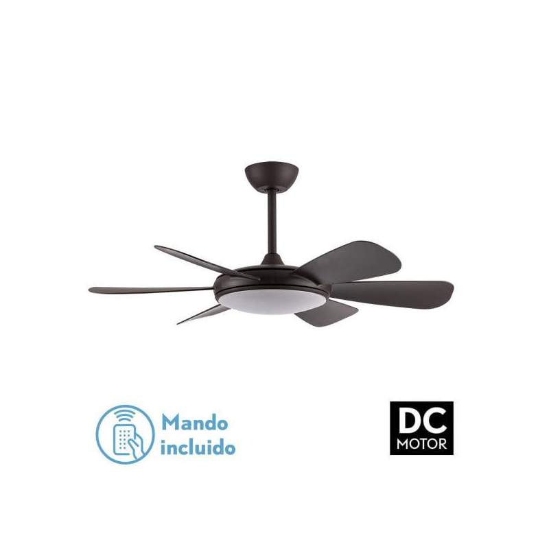 Ventilador de techo led Dc Marron Oriel 72w con 6 Aspas - 1