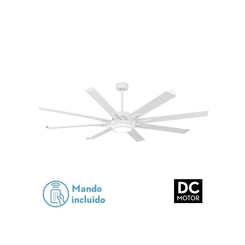 Ventilador de techo led Dc Grado 30w+15w Blanco gran tamaño con 8 Aspas - 1