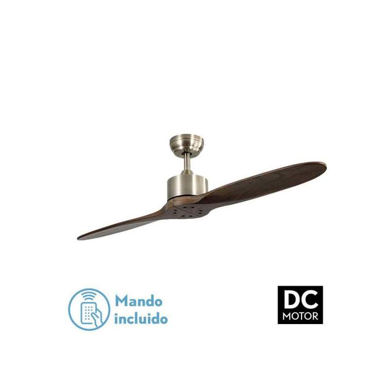 Ventilador de techo Dc Leste Cuero con 2 Aspas Roble Sin Luz - 1