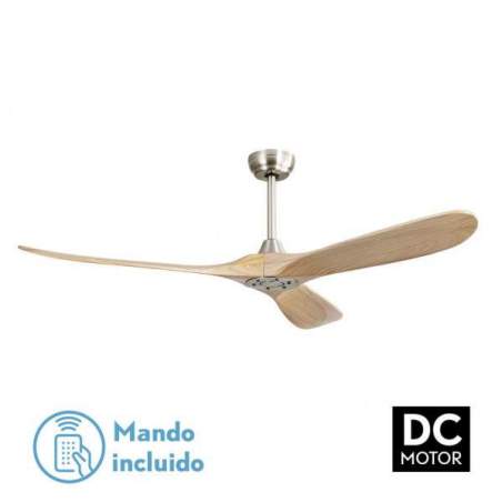 Ventilador de techo Dc Marin Niquel Sin Luz con 3 Aspas Haya - 1
