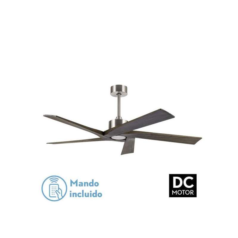 Ventilador de techo Dc Nadir Niquel/rustico Sin Luz con 5 Aspas - 1