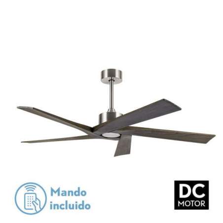 Ventilador de techo Dc Nadir Niquel/rustico Sin Luz con 5 Aspas - 1