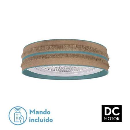 Ventilador de techo led DC Natalia 72w Saco-turquesa 60 cm dianetro con 5 Aspas - 1