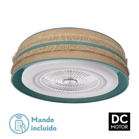 Ventilador de techo led DC Natalia 72w Saco-turquesa 70 cm diametro con 5 Aspas - 1