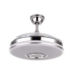 Ventilador de techo led Dc Noto 72w Cromo con 3 aspas desplegables transparentes - 2