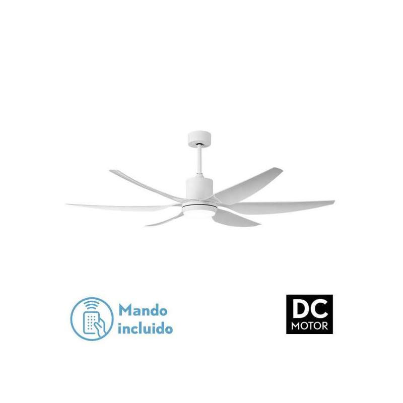 Ventilador de techo led Dc Otto 24w Blanco con 6 Aspas Blancas - 1