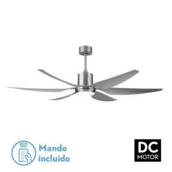 Ventilador de techo led Dc Otto 24w Niquel con 6 Aspas Plata - 1