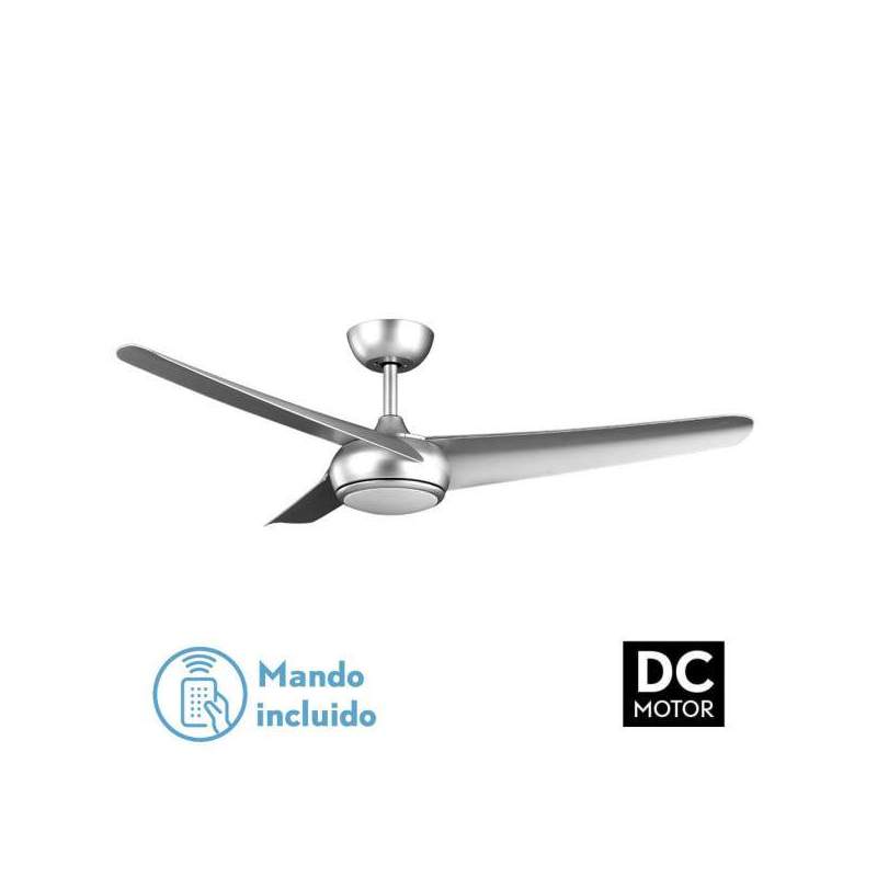 Ventilador de techo led Dc Patras 24w Plata con 3 Aspas - 1