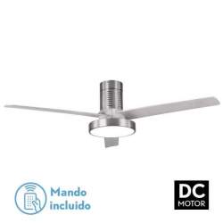 Ventilador de techo led Dc Pax 40w Niquel con 3 Aspas Gris - 1