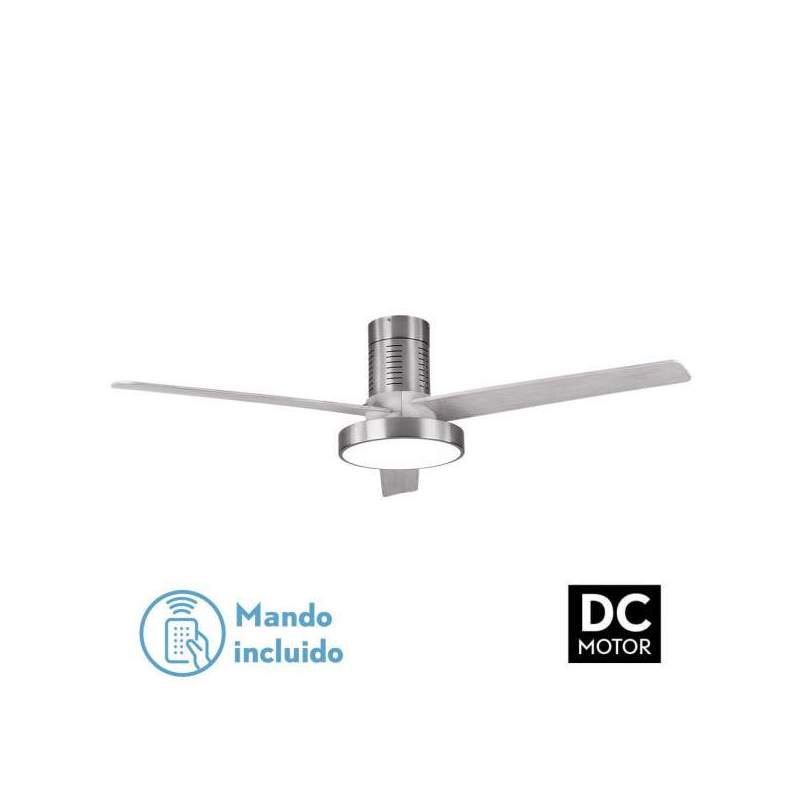 Ventilador de techo led Dc Pax 40w Niquel con 3 Aspas Gris - 1