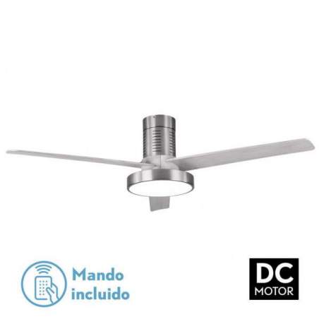 Ventilador de techo led Dc Pax 40w Niquel con 3 Aspas Gris - 1
