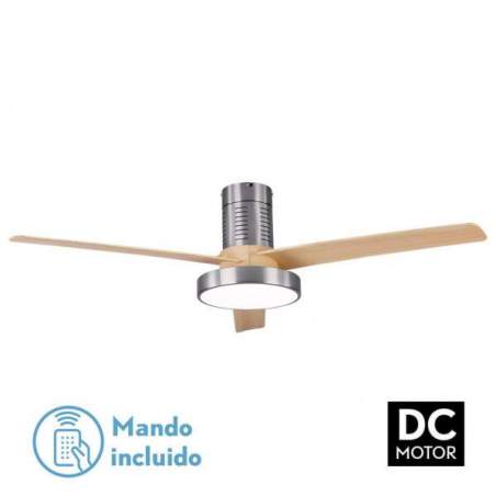 Ventilador de techo led Dc Pax 40w Niquel con 3 Aspas Haya - 1
