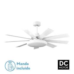 Ventilador de techo led Dc Pireo 36w Blanco con 9 Aspas reversibles Blanca/haya - 1