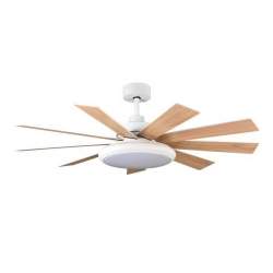 Ventilador de techo led Dc Pireo 36w Blanco con 9 Aspas reversibles Blanca/haya - 2