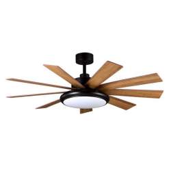Ventilador de techo led DC Pireo 36w Negro con 9 Aspas reversibles Roble/haya - 3