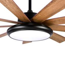 Ventilador de techo led DC Pireo 36w Negro con 9 Aspas reversibles Roble/haya - 4