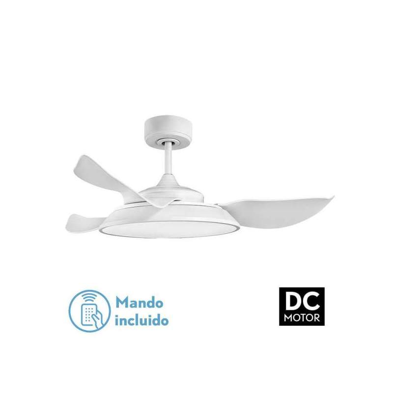 Ventilador de techo led Dc Sierra 40w Blanco con 3 Aspas - 1