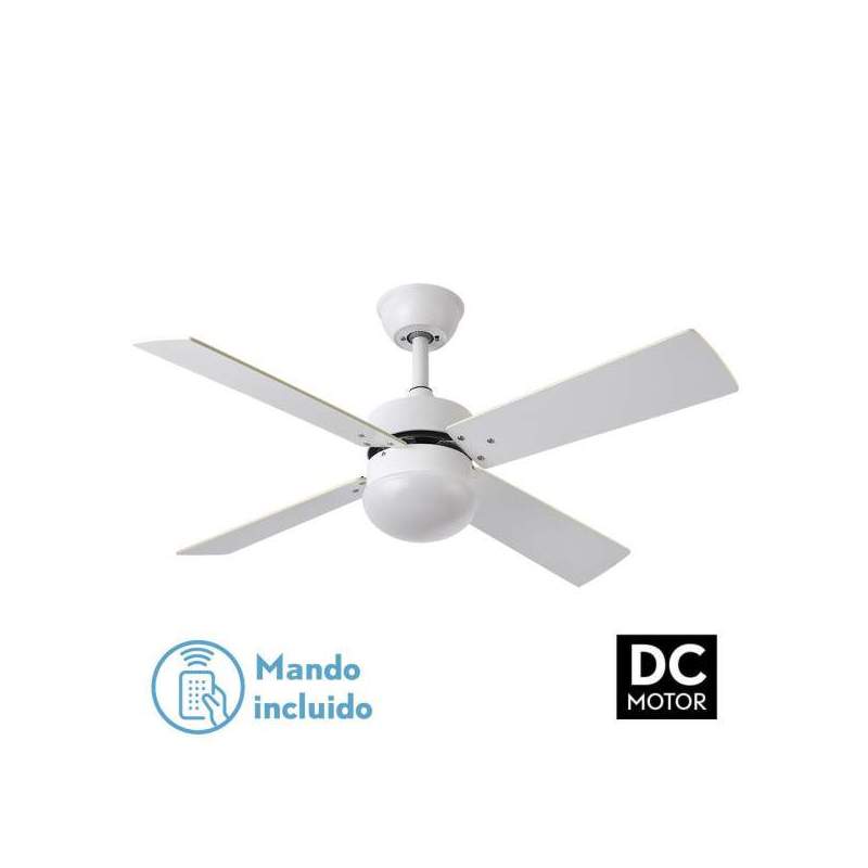 Ventilador de techo Dc Sofia 2 casquillos E27 Blanco con 4 Aspas Reversibles - 1