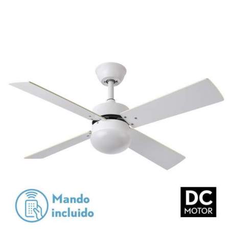 Ventilador de techo Dc Sofia 2 casquillos E27 Blanco con 4 Aspas Reversibles - 1