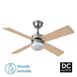 Ventilador de techo Dc Sofia 2 casquillos E27 Niquel con 4 Aspas Reversibles - 1