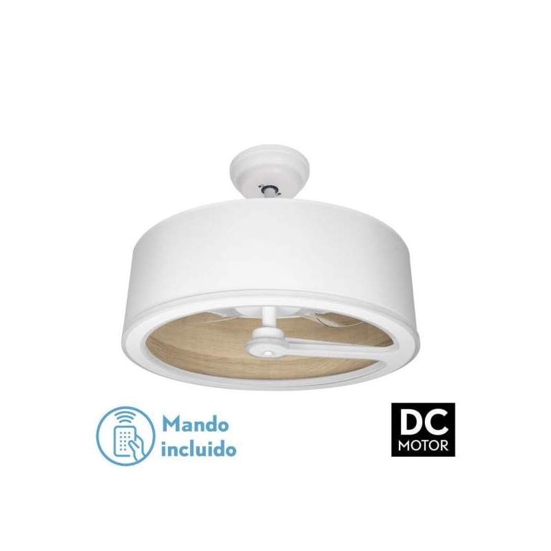 Ventilador de techo led Dc Tatiana 110w Blanco/madera Clara con 3 Aspas - 1