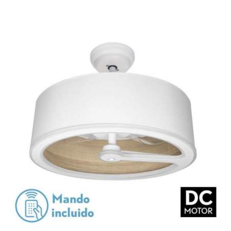 Ventilador de techo led Dc Tatiana 110w Blanco/madera Clara con 3 Aspas - 1