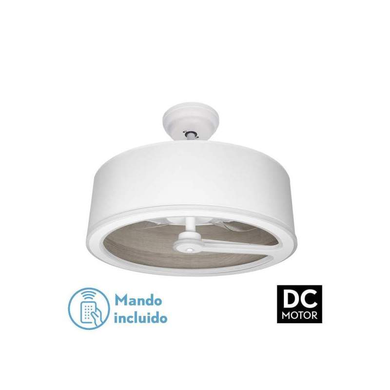 Ventilador de techo led Dc Tatiana 110w Blanco/madera Gris con 3 Aspas - 1