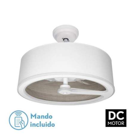 Ventilador de techo led Dc Tatiana 110w Blanco/madera Gris con 3 Aspas - 1