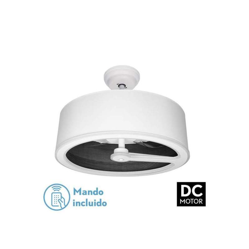Ventilador de techo led Dc Tatiana 110w Blanco/madera Negra con 3 Aspas - 1