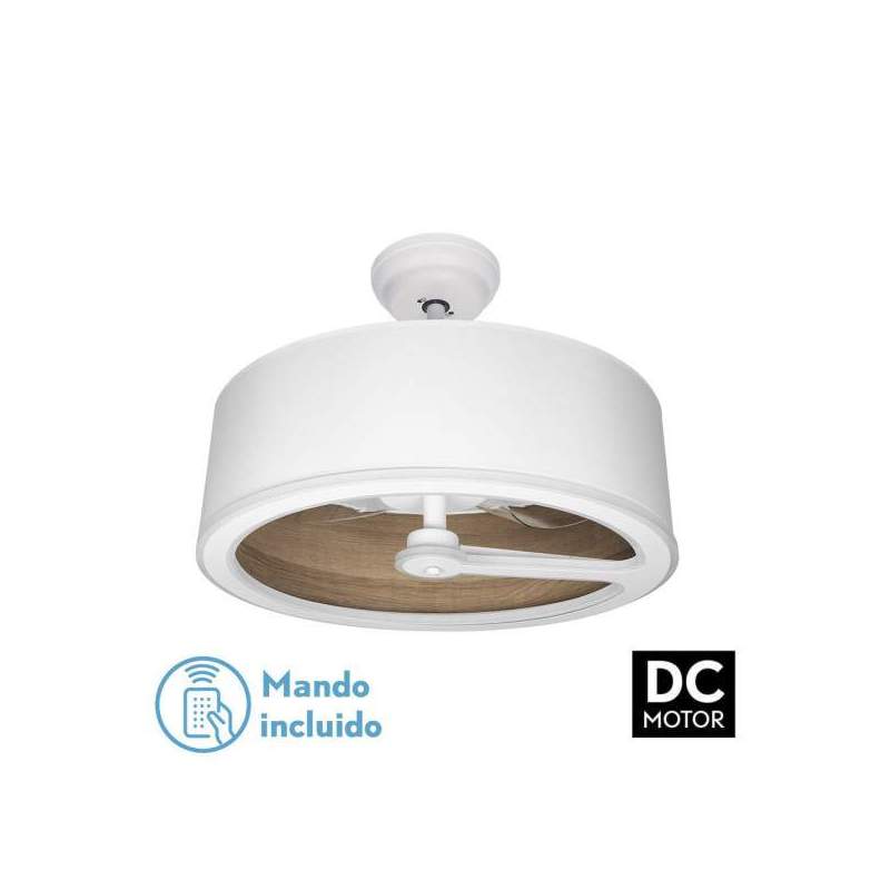 Ventilador de techo led Dc Tatiana 110w Blanco/madera Oscura con 3 Aspas - 1
