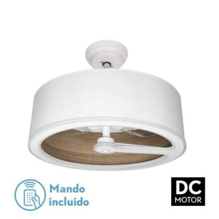 Ventilador de techo led Dc Tatiana 110w Blanco/madera Oscura con 3 Aspas - 1