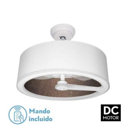 Ventilador de techo led Dc Tatiana 110w Blanco/oxido con 3 Aspas - 1